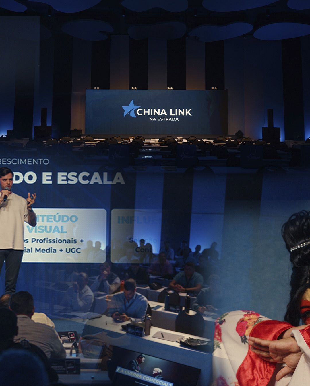 Palestra Conteúdo e Escala no palco do China Link Na Estrada