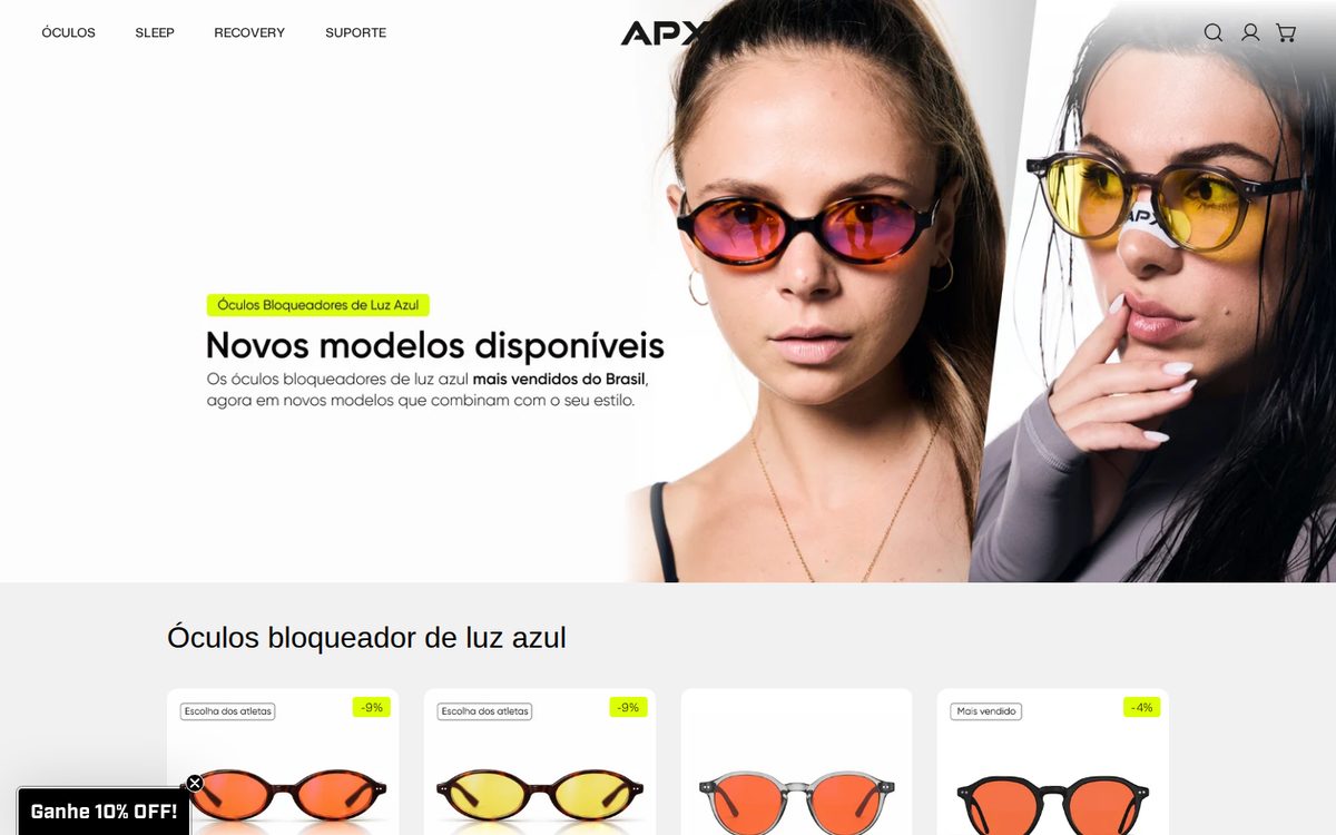 Site da Apex Performance no ar