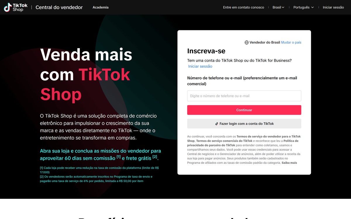 Central do Vendedor do TikTok Shop Brasil: venda mais com TikTok Shop